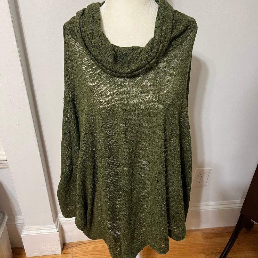 Knox Rose Forest Green Poncho Sweater